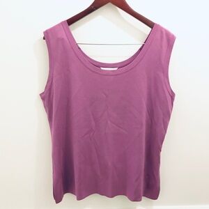 Exclusively Misook Knit Shell Tank Top Purple XL